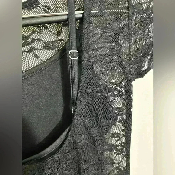 NWT Women's Short Sleeve Maxi Dress Wild Fable Off Black Lace Size Small - Picture 10 of 10